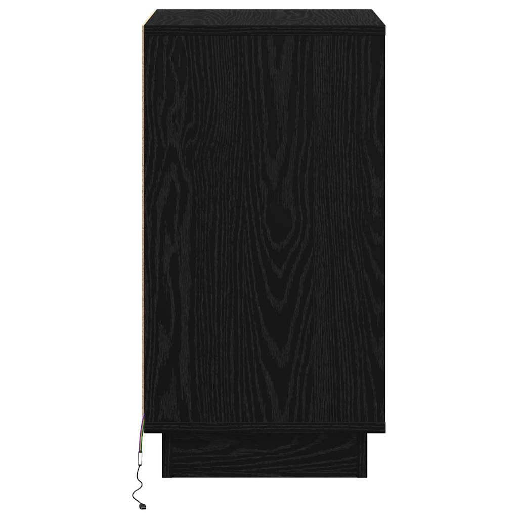 vidaXL Nachttisch Schwarz Eichen-Optik 39 x 34,5 x 65 cm Holzwerkstoff