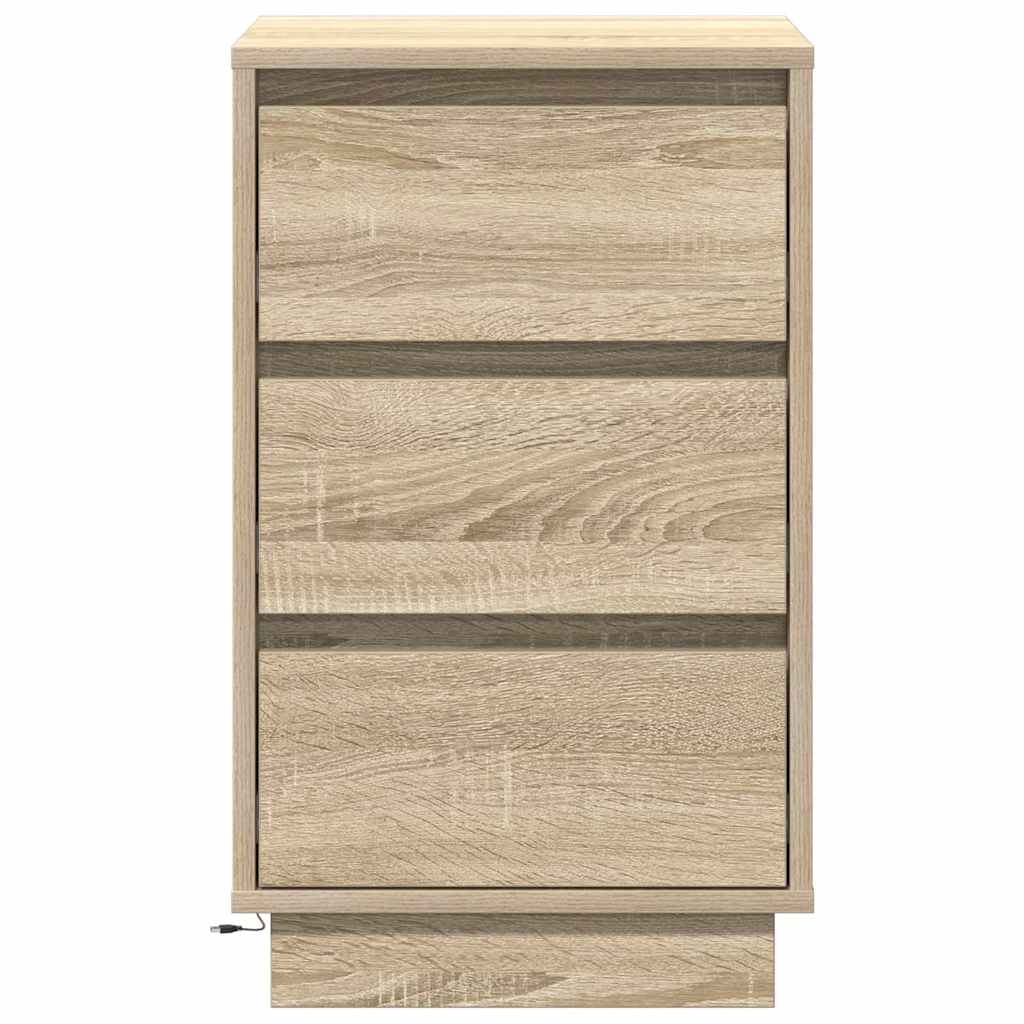 vidaXL Nachttisch Sonoma-Eiche 39 x 34,5 x 65 cm Holzwerkstoff