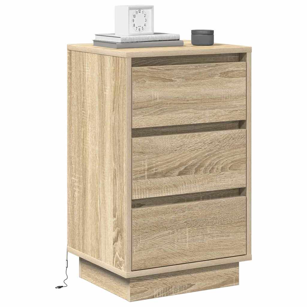 vidaXL Nachttisch Sonoma-Eiche 39 x 34,5 x 65 cm Holzwerkstoff