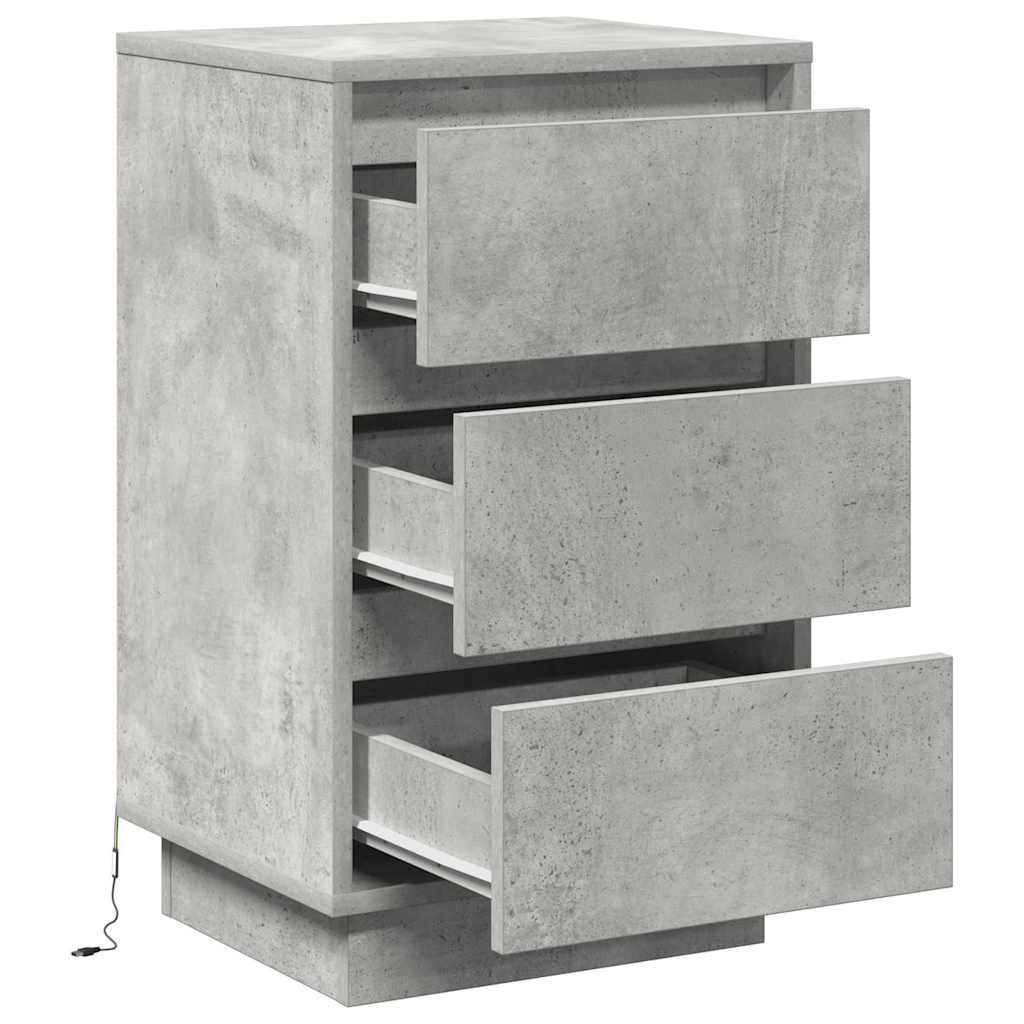 vidaXL Nachttisch Beton Grau 39 x 34,5 x 65 cm Holzwerkstoff