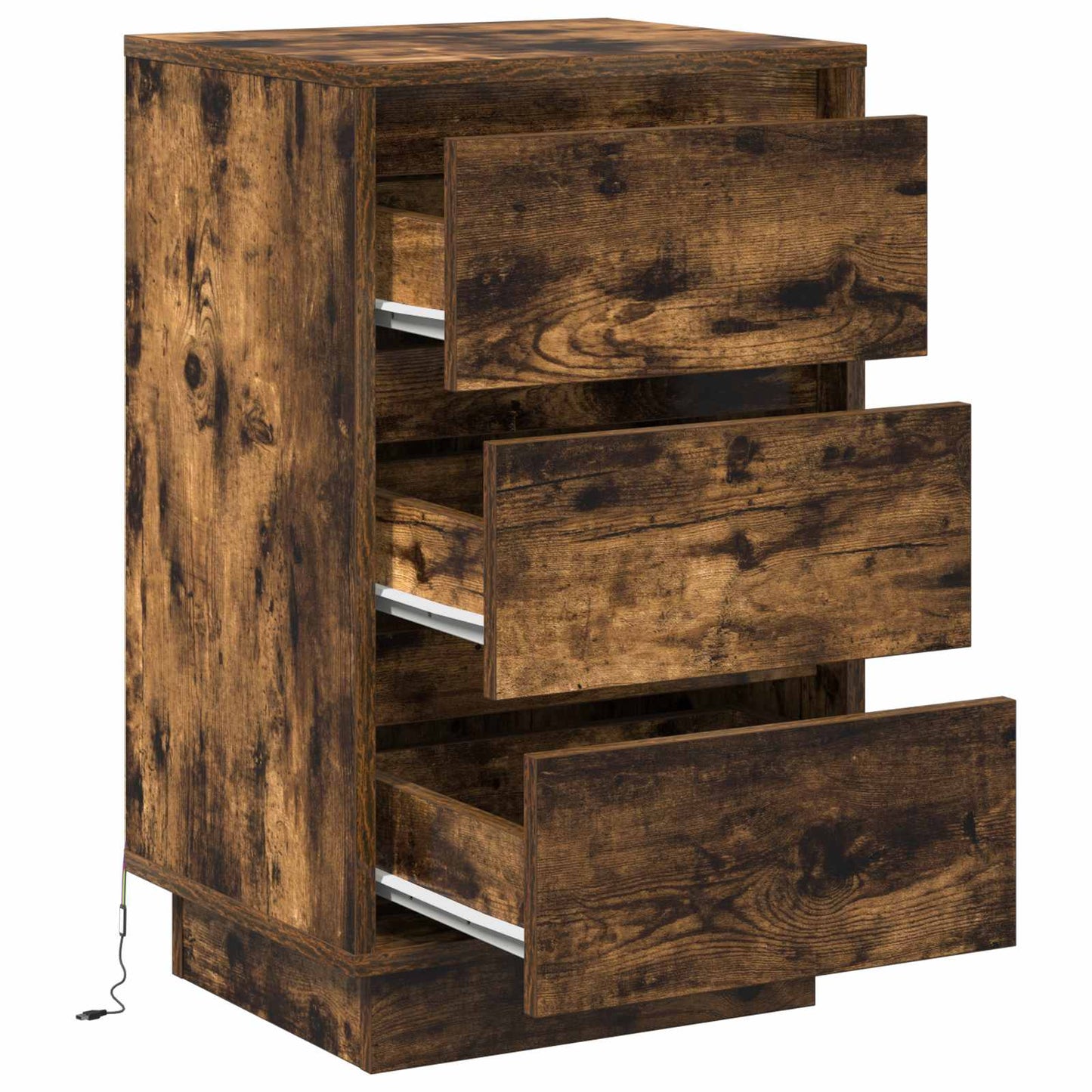 vidaXL Nachttisch Geräucherte Eiche 39 x 34,5 x 65 cm Holzwerkstoff