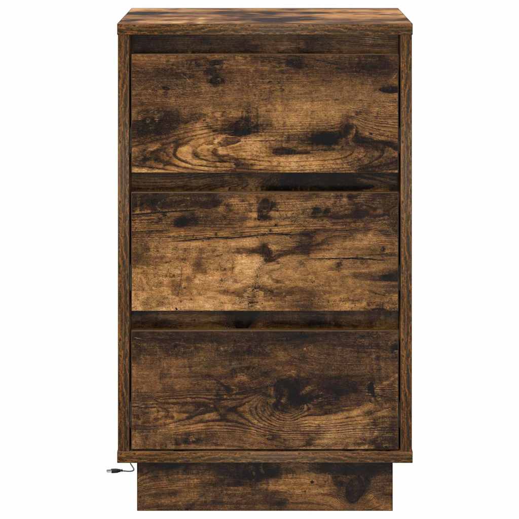 vidaXL Nachttisch Geräucherte Eiche 39 x 34,5 x 65 cm Holzwerkstoff