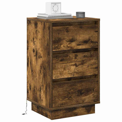 vidaXL Nachttisch Geräucherte Eiche 39 x 34,5 x 65 cm Holzwerkstoff