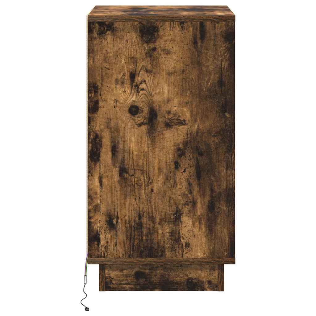 vidaXL Nachttisch Geräucherte Eiche 39 x 34,5 x 65 cm Holzwerkstoff