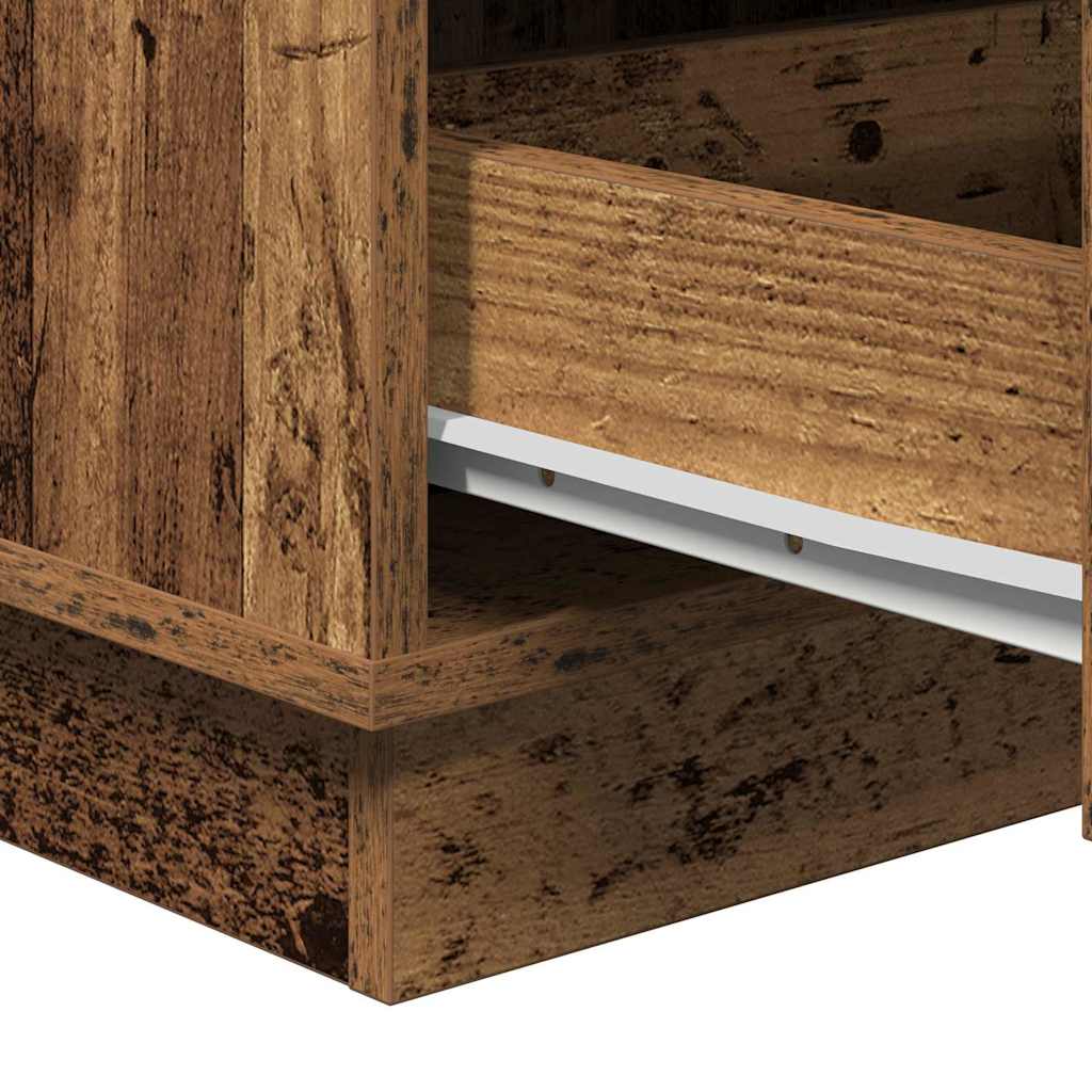 vidaXL Nachttisch Altholz 39 x 34,5 x 65 cm Holzwerkstoff