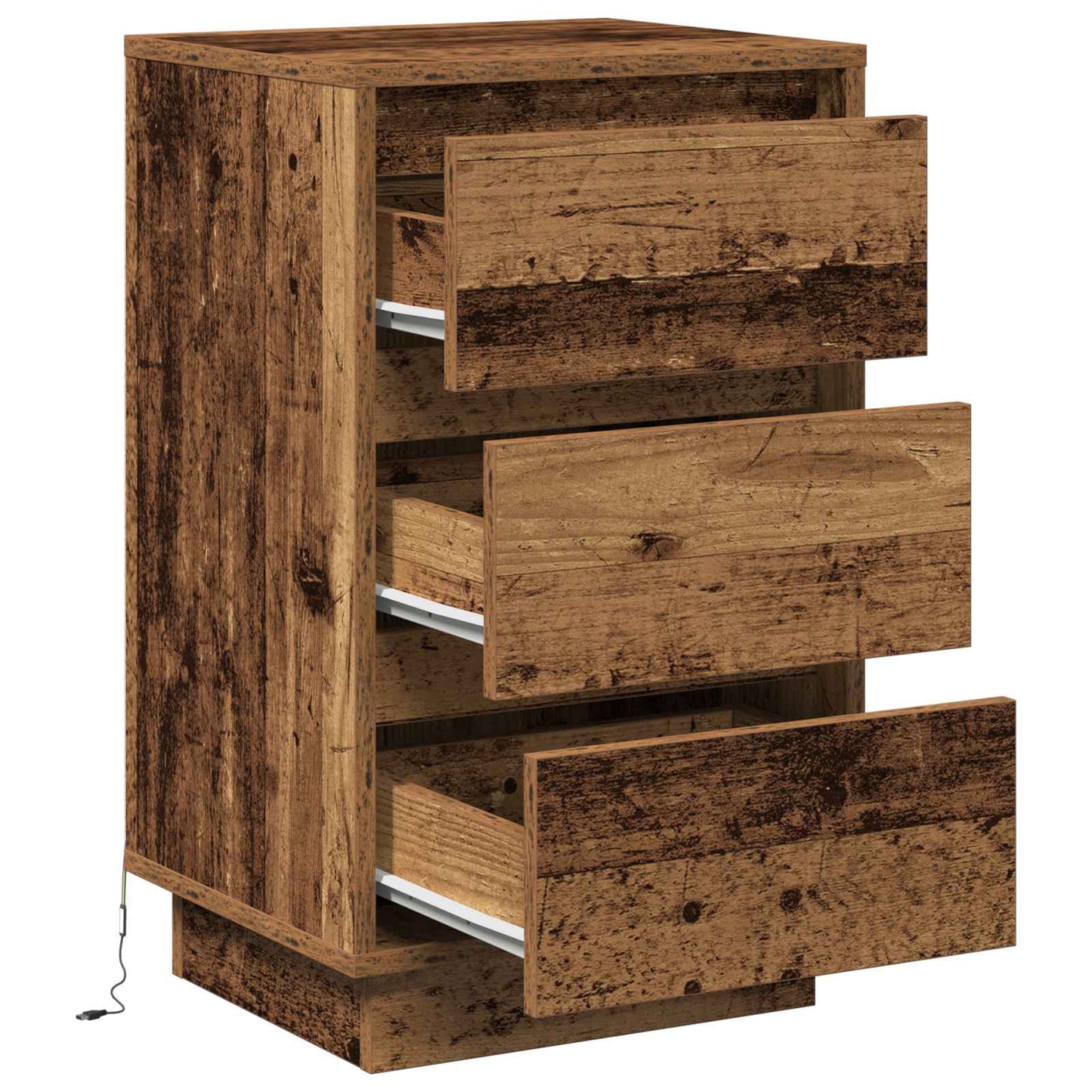 vidaXL Nachttisch Altholz 39 x 34,5 x 65 cm Holzwerkstoff