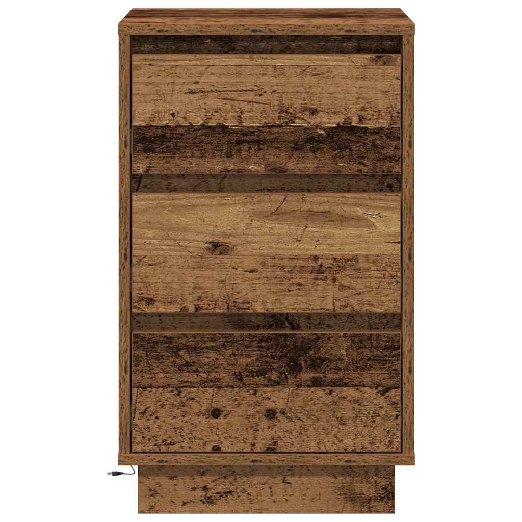 vidaXL Nachttisch Altholz 39 x 34,5 x 65 cm Holzwerkstoff
