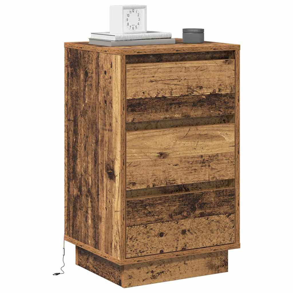 vidaXL Nachttisch Altholz 39 x 34,5 x 65 cm Holzwerkstoff