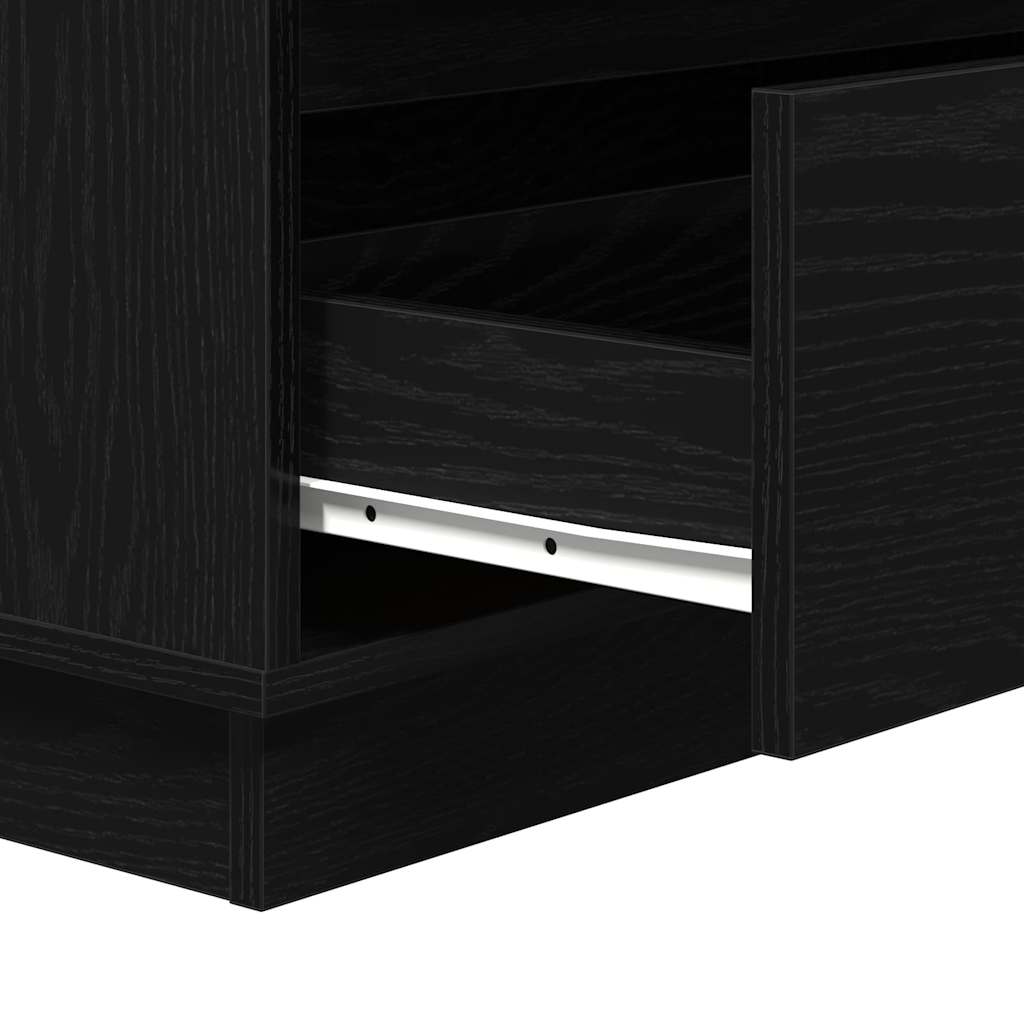 vidaXL Nachttisch Schwarz Eichen-Optik 71 x 34,5 x 75 cm Holzwerkstoff