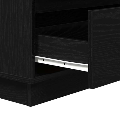 vidaXL Nachttisch Schwarz Eichen-Optik 71 x 34,5 x 75 cm Holzwerkstoff