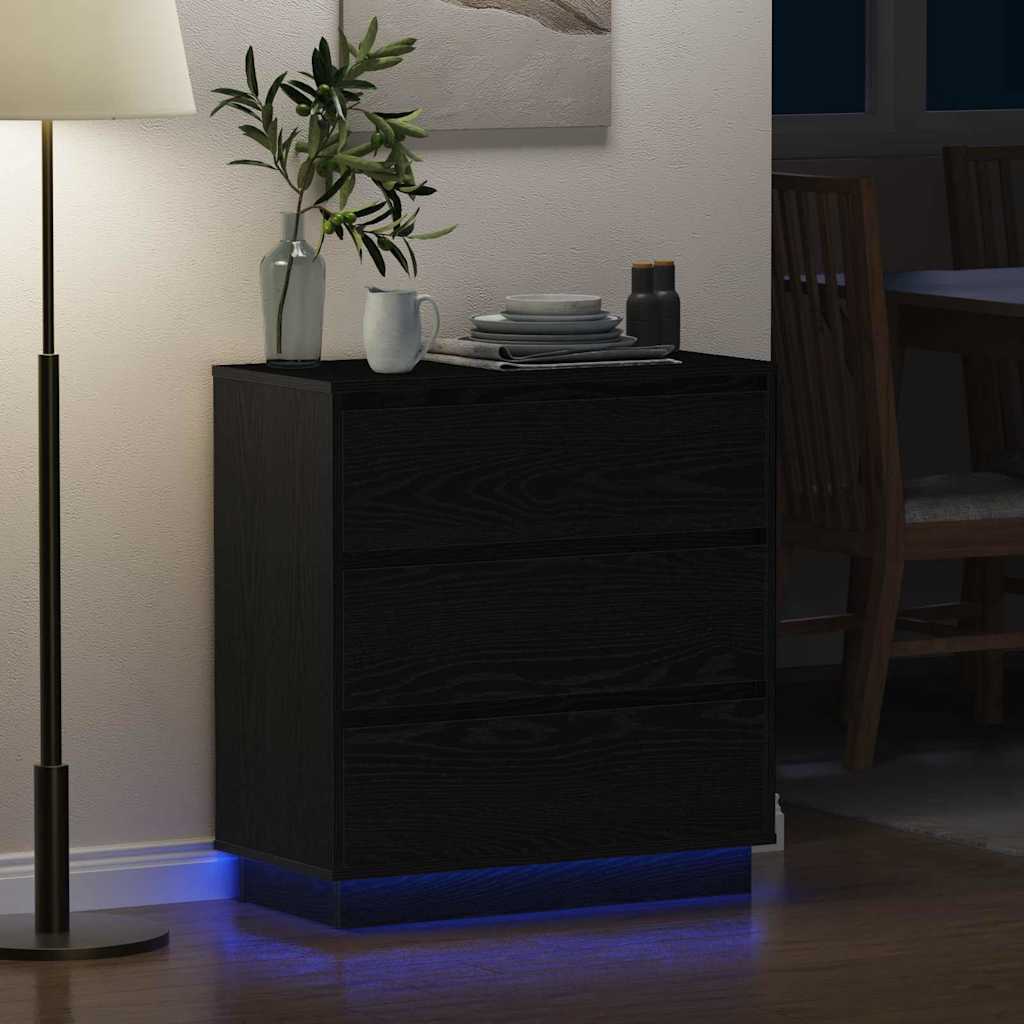 vidaXL Nachttisch Schwarz Eichen-Optik 71 x 34,5 x 75 cm Holzwerkstoff