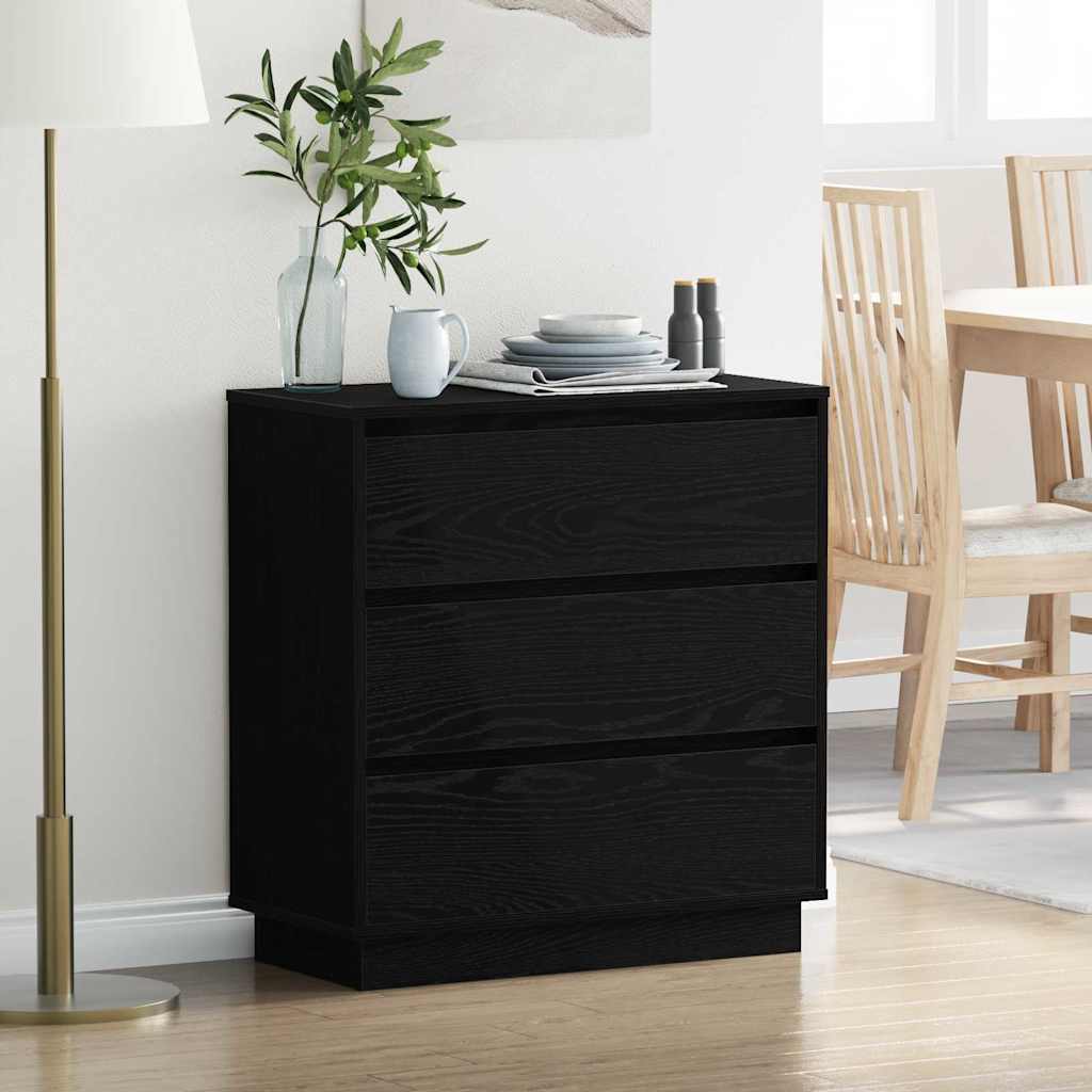 vidaXL Nachttisch Schwarz Eichen-Optik 71 x 34,5 x 75 cm Holzwerkstoff