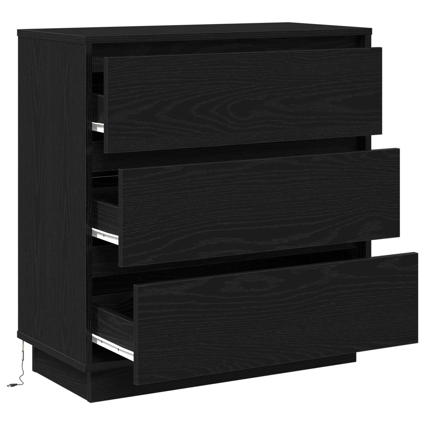 vidaXL Nachttisch Schwarz Eichen-Optik 71 x 34,5 x 75 cm Holzwerkstoff