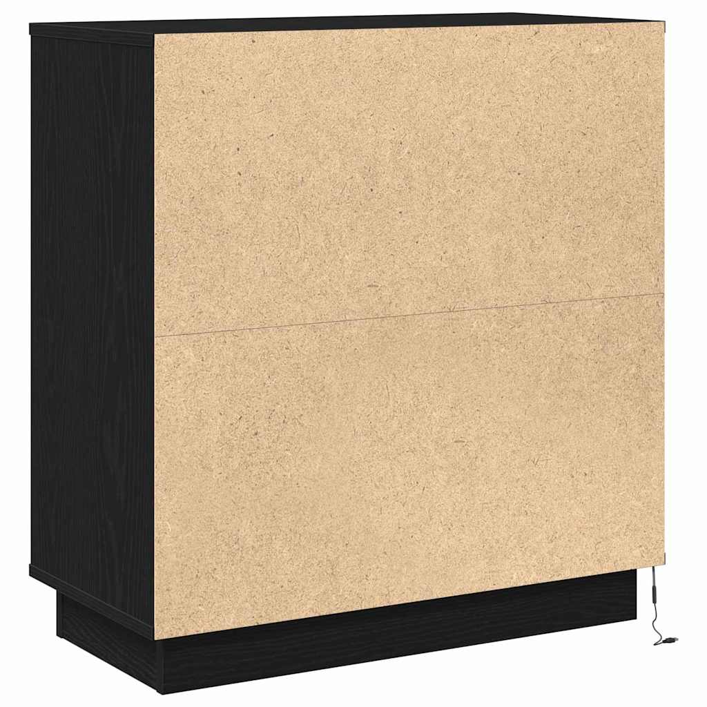 vidaXL Nachttisch Schwarz Eichen-Optik 71 x 34,5 x 75 cm Holzwerkstoff
