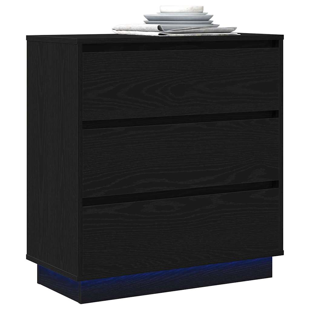 vidaXL Nachttisch Schwarz Eichen-Optik 71 x 34,5 x 75 cm Holzwerkstoff