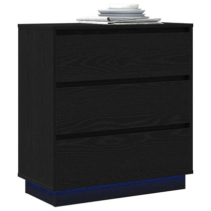 vidaXL Nachttisch Schwarz Eichen-Optik 71 x 34,5 x 75 cm Holzwerkstoff