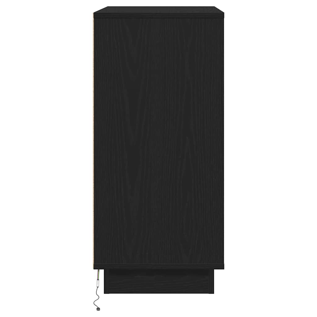 vidaXL Nachttisch Schwarz Eichen-Optik 71 x 34,5 x 75 cm Holzwerkstoff