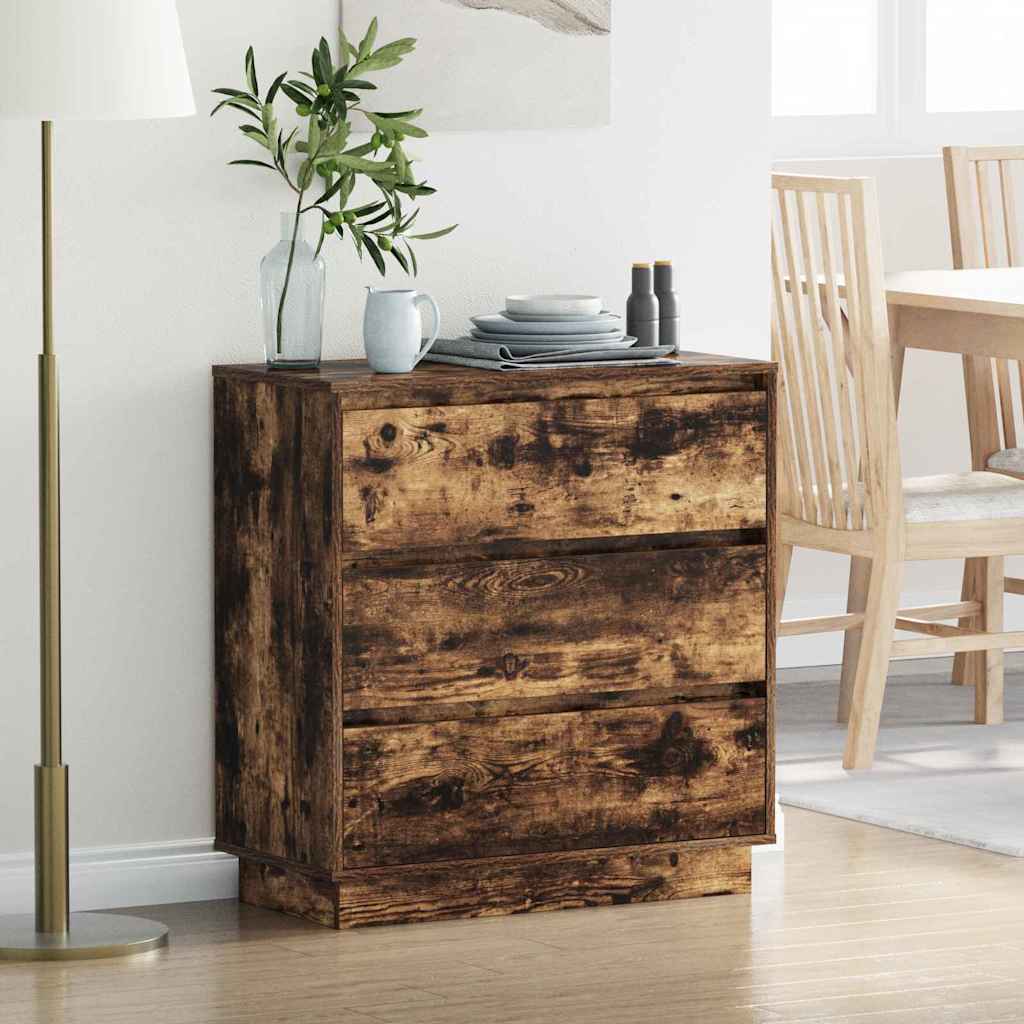 vidaXL Nachttisch Geräucherte Eiche 71 x 34,5 x 75 cm Holzwerkstoff