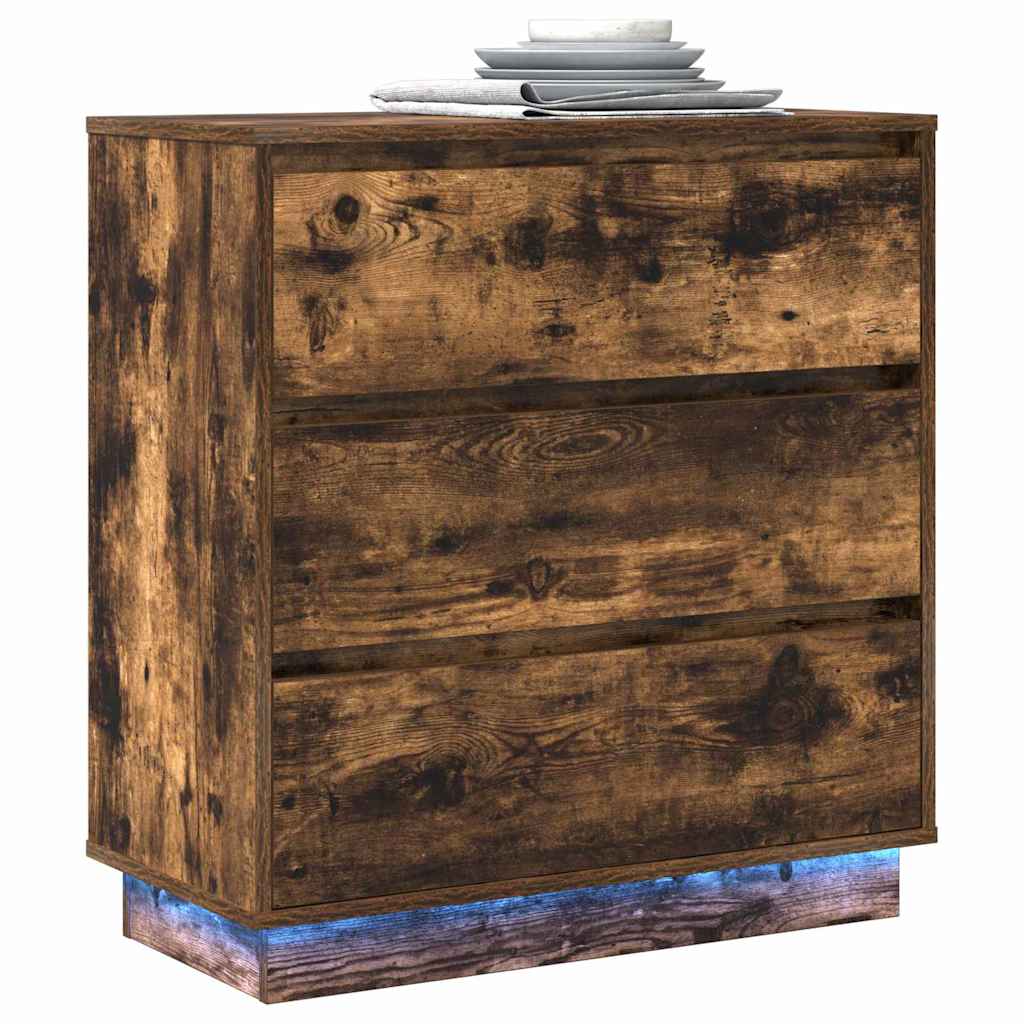 vidaXL Nachttisch Geräucherte Eiche 71 x 34,5 x 75 cm Holzwerkstoff
