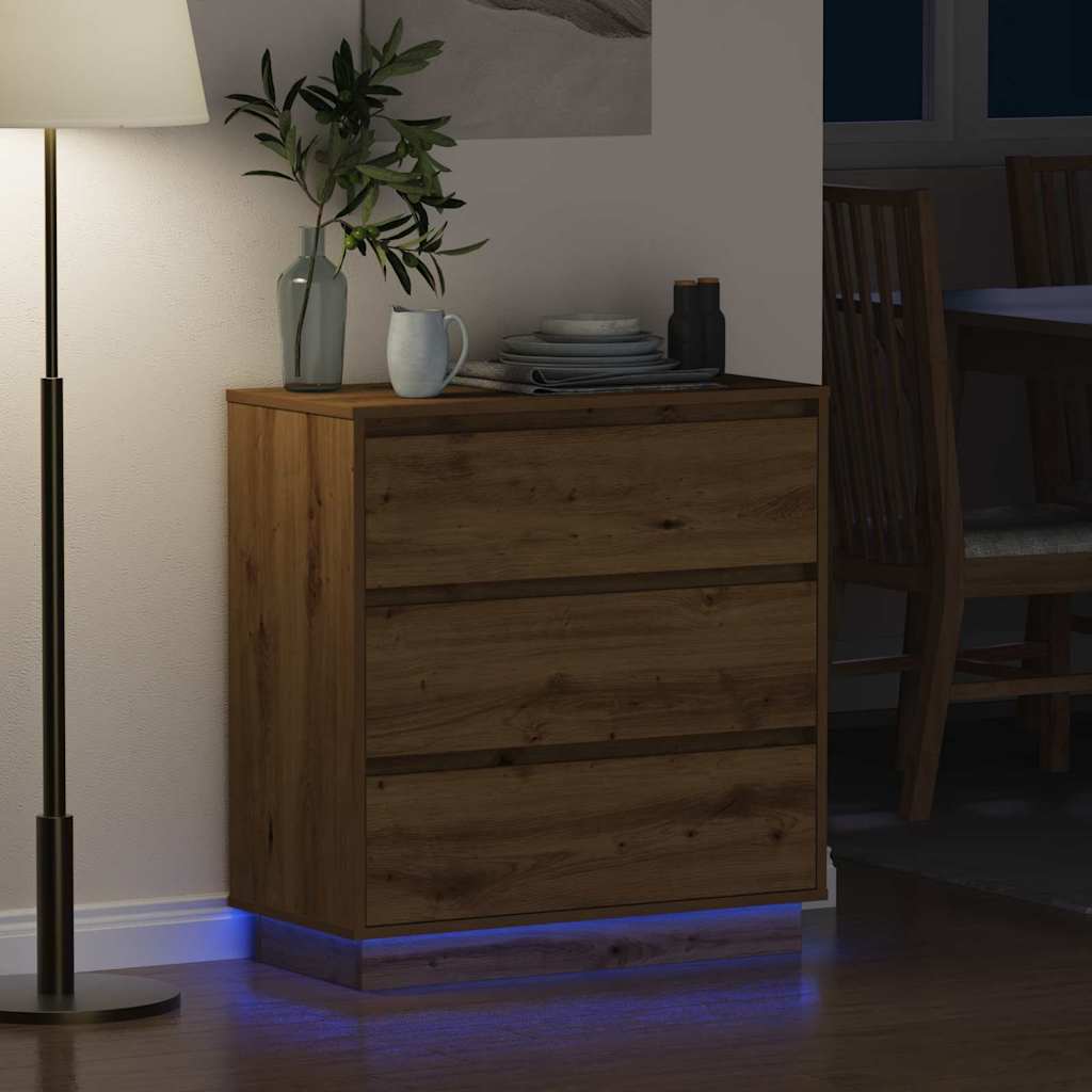 vidaXL Nachttisch Artisan-Eiche 71 x 34,5 x 75 cm Holzwerkstoff