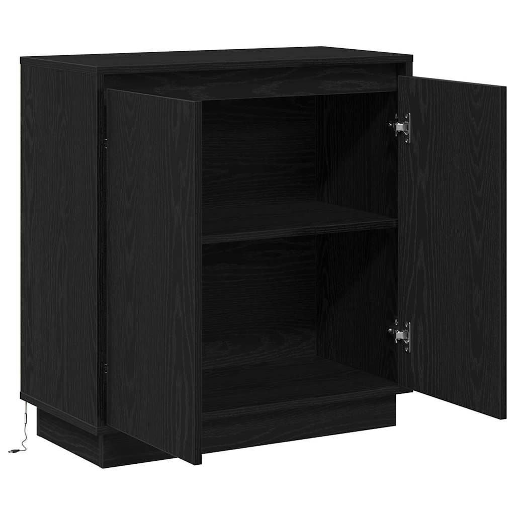 vidaXL Sideboard Schwarz Eichen-Optik 71 x 34,5 x 75 cm Holzwerkstoff