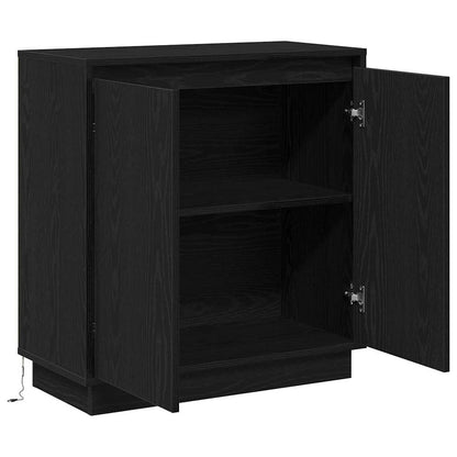 vidaXL Sideboard Schwarz Eichen-Optik 71 x 34,5 x 75 cm Holzwerkstoff