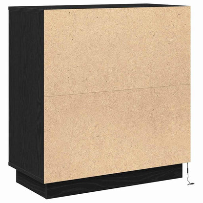 vidaXL Sideboard Schwarz Eichen-Optik 71 x 34,5 x 75 cm Holzwerkstoff