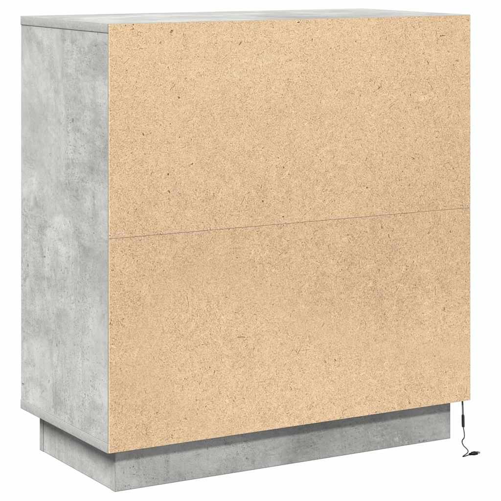 vidaXL LED-Sideboard Beton Grau 71 x 34,5 x 75 cm Holzwerkstoff