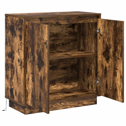vidaXL LED-Sideboard Geräucherte Eiche 71 x 34,5 x 75 cm Holzwerkstoff