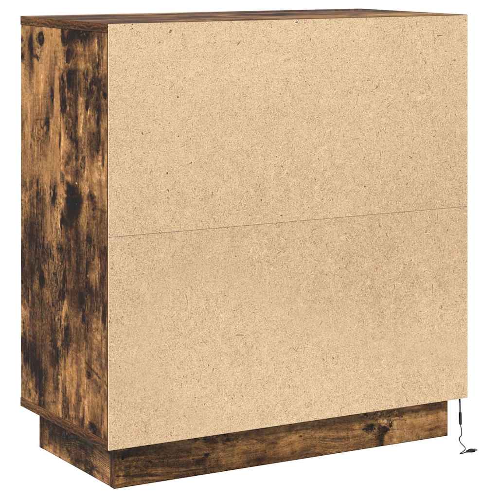 vidaXL LED-Sideboard Geräucherte Eiche 71 x 34,5 x 75 cm Holzwerkstoff