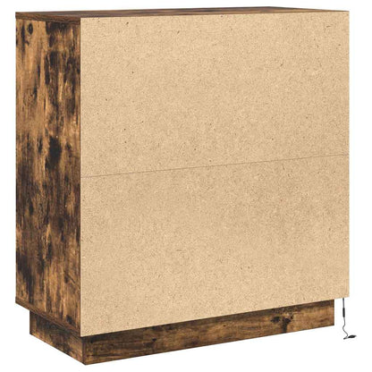 vidaXL LED-Sideboard Geräucherte Eiche 71 x 34,5 x 75 cm Holzwerkstoff