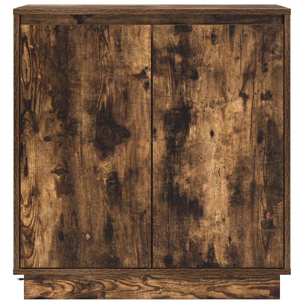 vidaXL LED-Sideboard Geräucherte Eiche 71 x 34,5 x 75 cm Holzwerkstoff