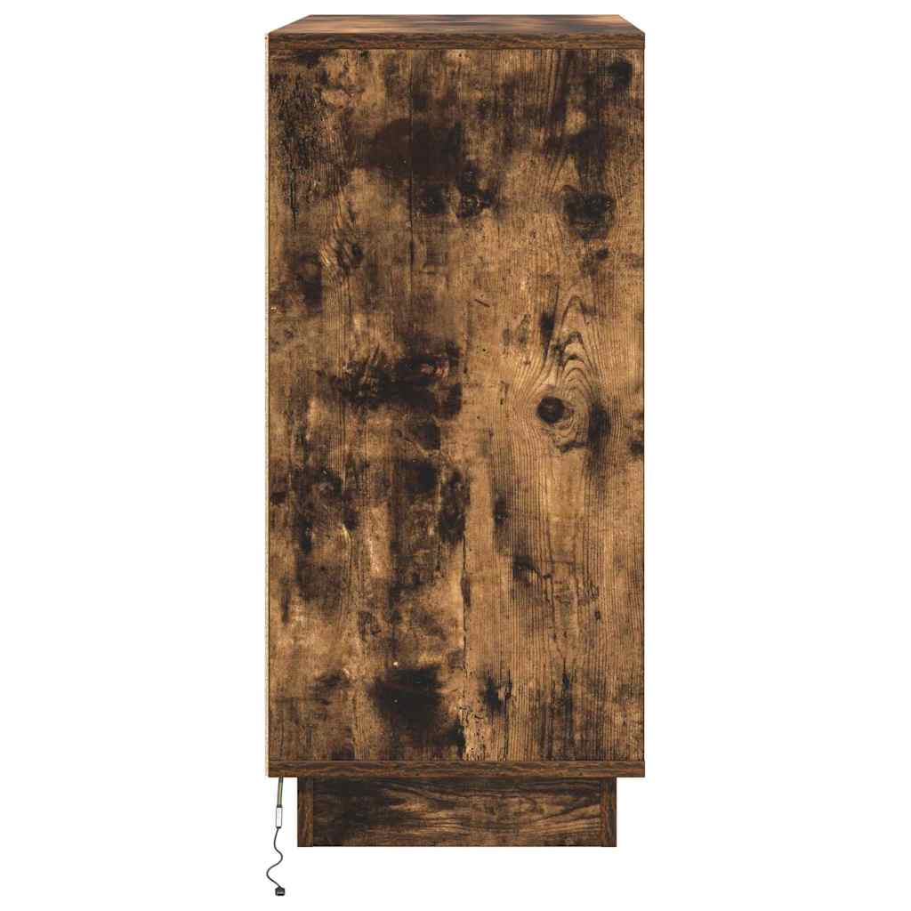 vidaXL LED-Sideboard Geräucherte Eiche 71 x 34,5 x 75 cm Holzwerkstoff