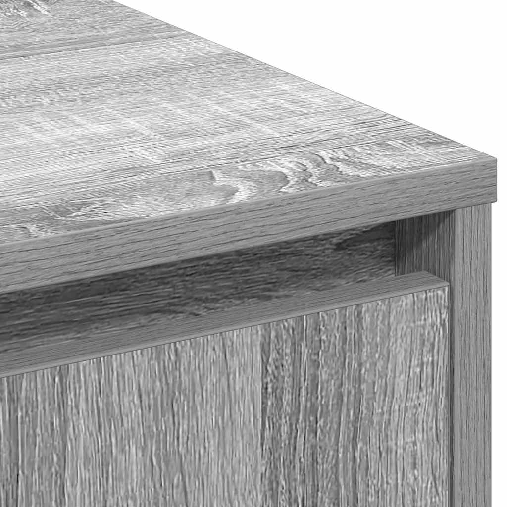 vidaXL LED-Sideboard Graues Sonoma 71 x 34,5 x 75 cm Holzwerkstoff