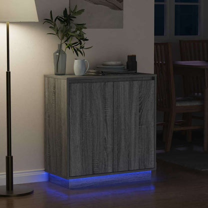 vidaXL LED-Sideboard Graues Sonoma 71 x 34,5 x 75 cm Holzwerkstoff