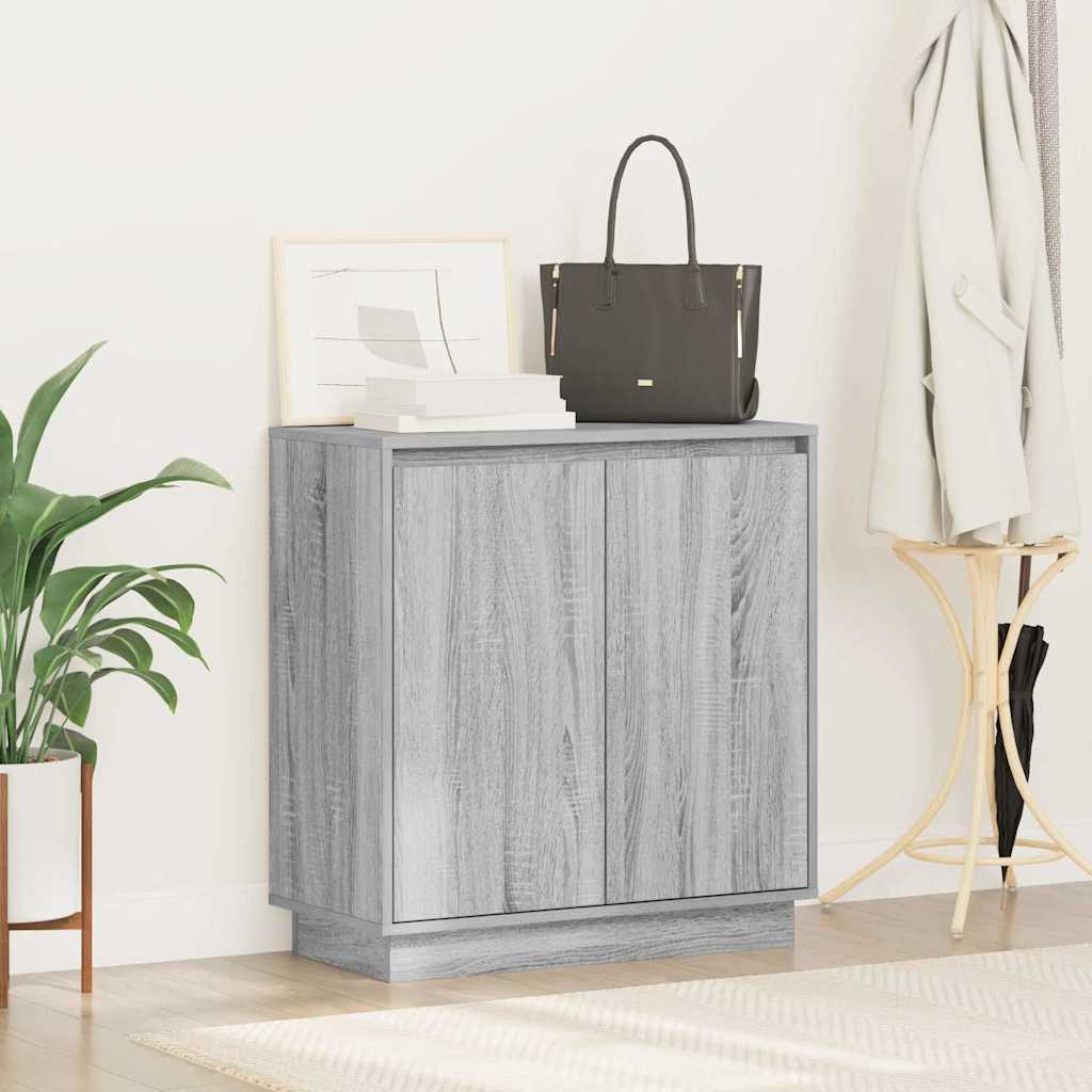 vidaXL LED-Sideboard Graues Sonoma 71 x 34,5 x 75 cm Holzwerkstoff