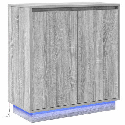 vidaXL LED-Sideboard Graues Sonoma 71 x 34,5 x 75 cm Holzwerkstoff