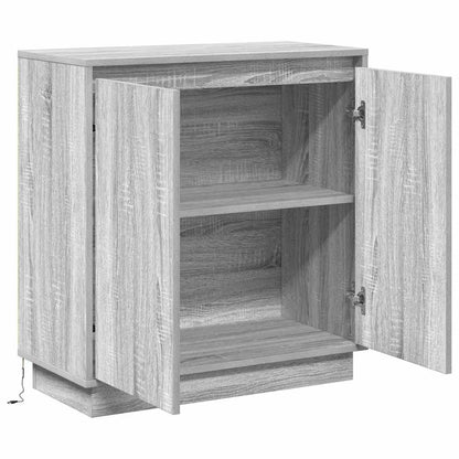 vidaXL LED-Sideboard Graues Sonoma 71 x 34,5 x 75 cm Holzwerkstoff
