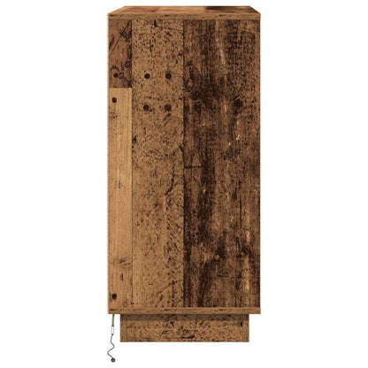 vidaXL LED-Sideboard mit Regal Altholz 71 x 34,5 x 75 cm Holzwerkstoff