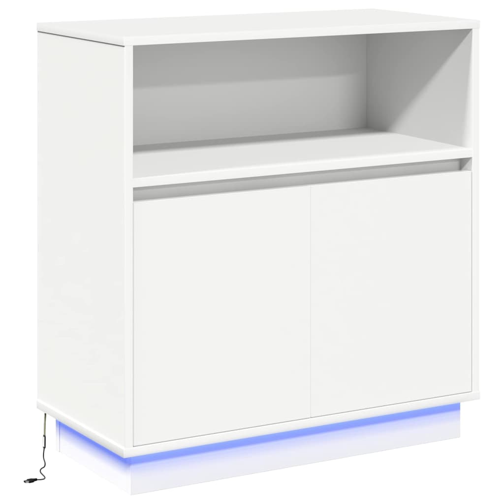 LED-Sideboard Weiß 71 x 34,5 x 75 cm Holzwerkstoff