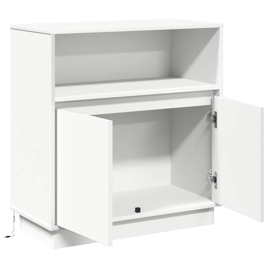 LED-Sideboard Weiß 71 x 34,5 x 75 cm Holzwerkstoff