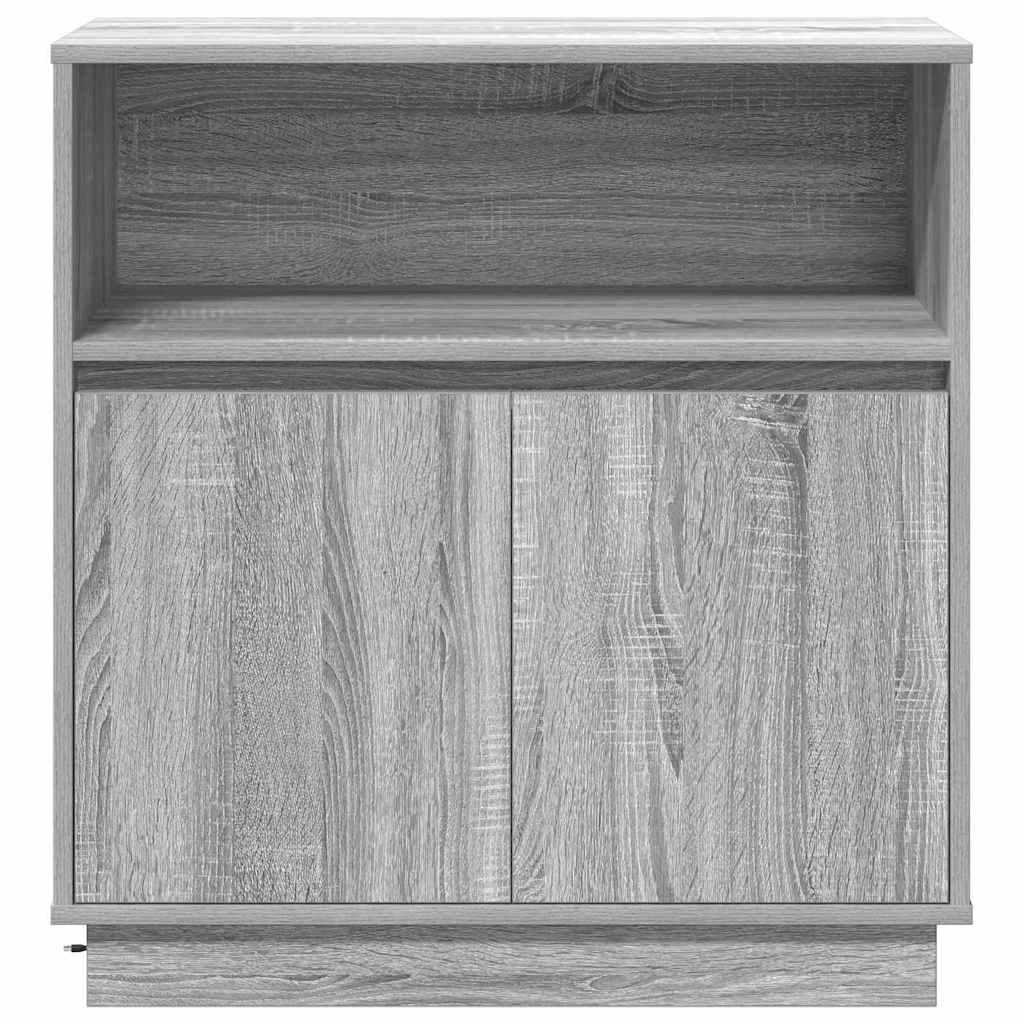 LED-Sideboard Graues Sonoma 71 x 34,5 x 75 cm Holzwerkstoff