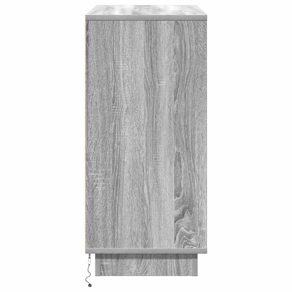 LED-Sideboard Graues Sonoma 71 x 34,5 x 75 cm Holzwerkstoff