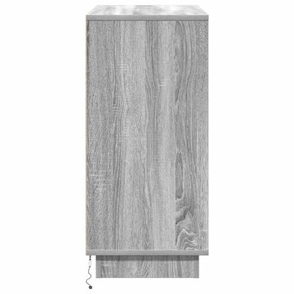 LED-Sideboard Graues Sonoma 71 x 34,5 x 75 cm Holzwerkstoff