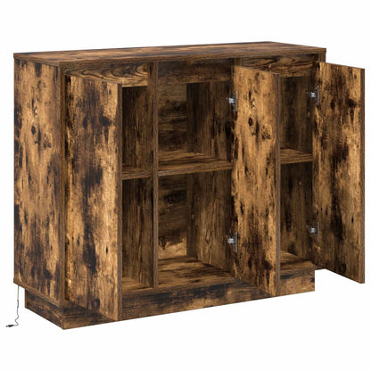 LED-Sideboard Geräucherte Eiche 90 x 32 x 75 cm Holzwerkstoff