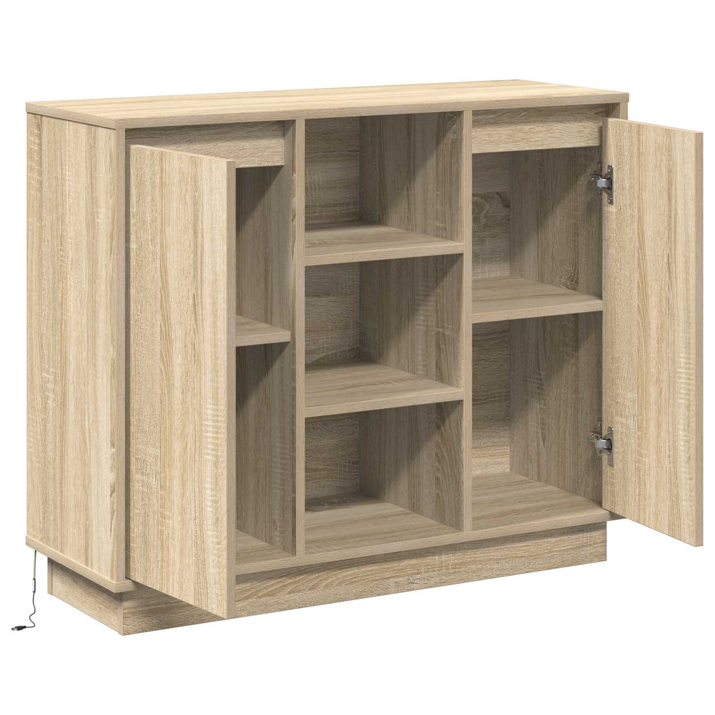 LED-Sideboard Sonoma-Eiche 90 x 32 x 75 cm Holzwerkstoff