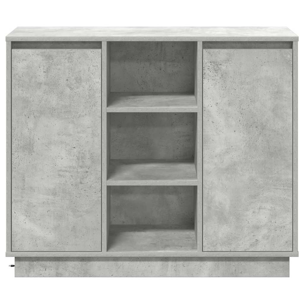 vidaXL LED-Sideboard Beton Grau 90 x 32 x 75 cm Holzwerkstoff