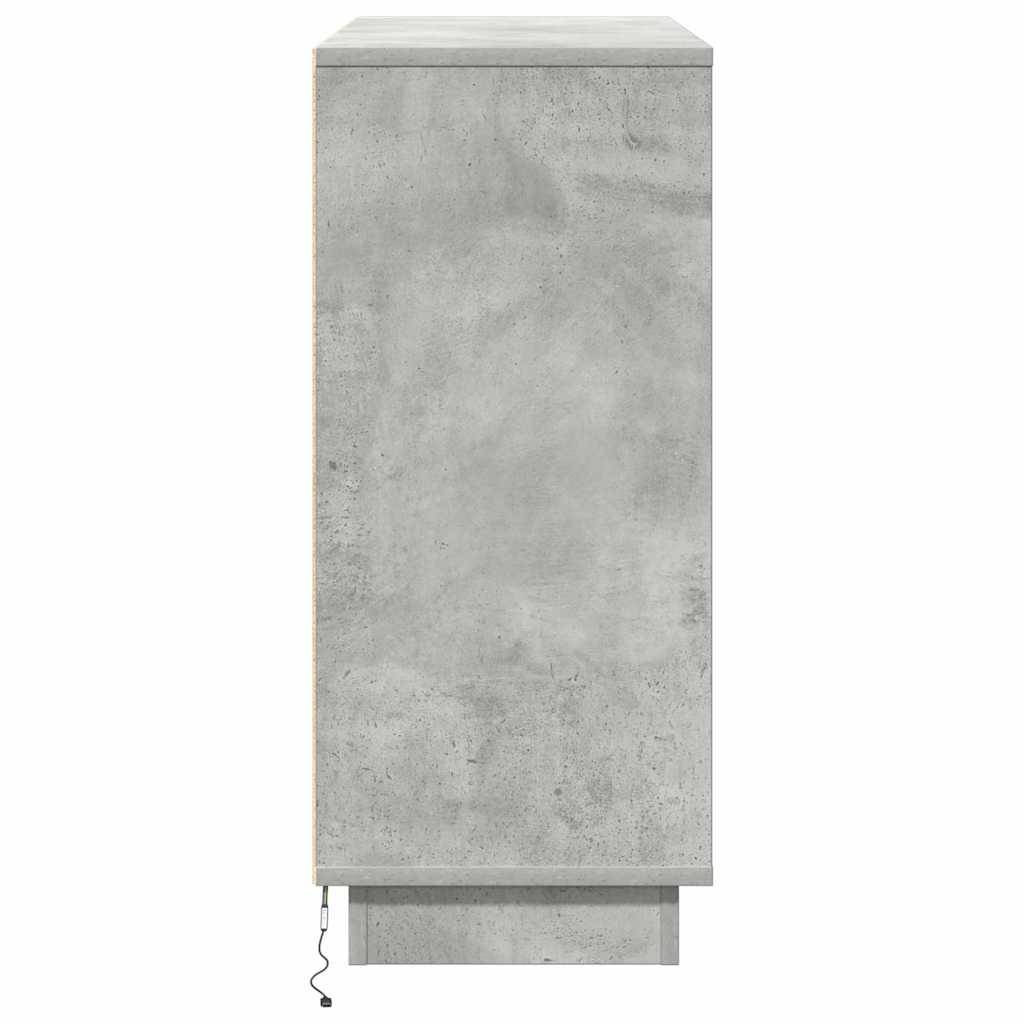 vidaXL LED-Sideboard Beton Grau 90 x 32 x 75 cm Holzwerkstoff