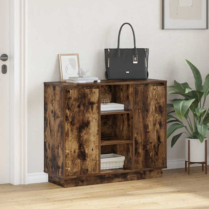 vidaXL LED-Sideboard Geräucherte Eiche 90 x 32 x 75 cm Holzwerkstoff