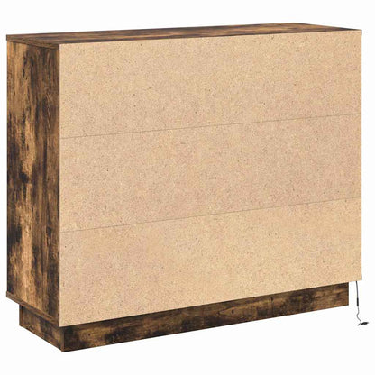 vidaXL LED-Sideboard Geräucherte Eiche 90 x 32 x 75 cm Holzwerkstoff